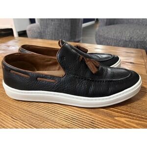 Brothers‎ United Men's 11 Leather Sneakers Slip On Loafers Black Shoes Tassels